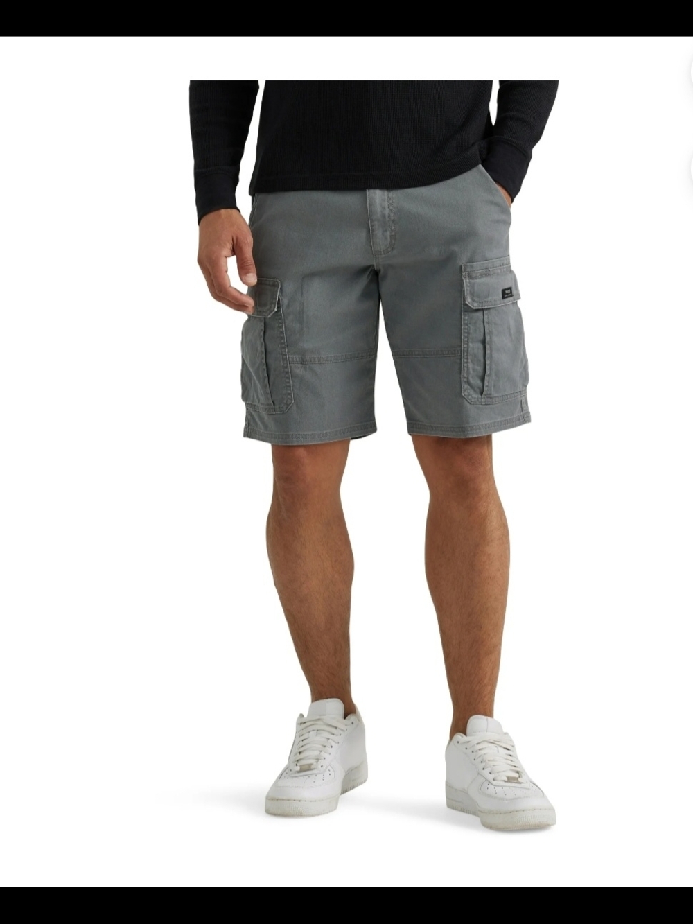 Wrangler Men's Heritage Relaxed Fit Cargo Shorts Pewter Gray 10” Stretch